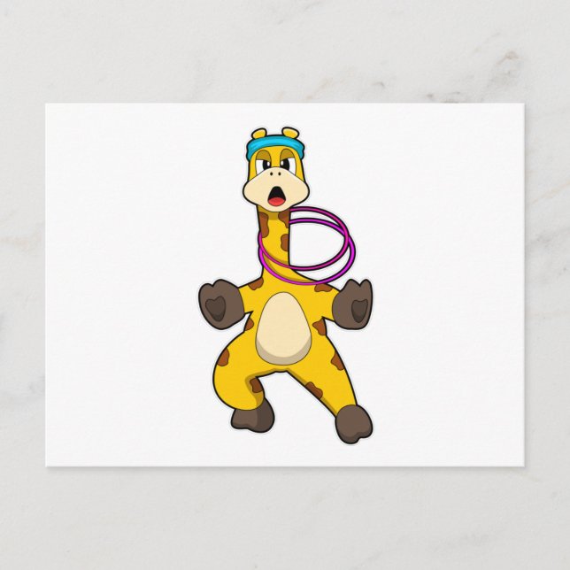 Giraff på gymmet med svängring vykort (Framsida)