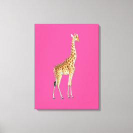 Giraff på rosa bakgrund canvastryck