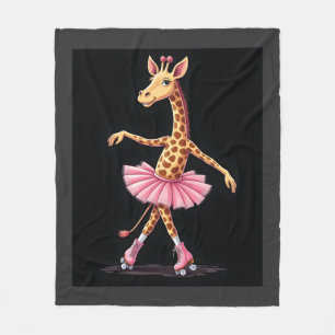 Giraff på rullskridskor i rosa tutu tank topp fleecefilt