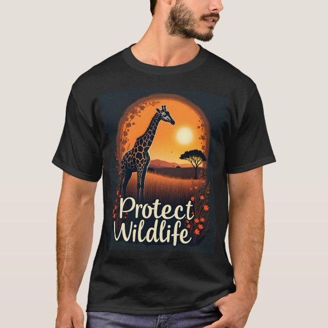 Giraff på savannen tanktop t shirt (Framsida)