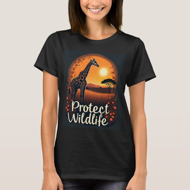 Giraff på savannen tanktop t shirt (Framsida)