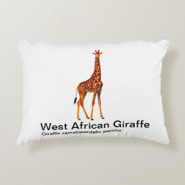 Giraff på vit bakgrundskudde prydnadskudde