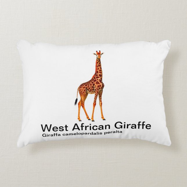 Giraff på vit bakgrundskudde prydnadskudde (Framsidan)