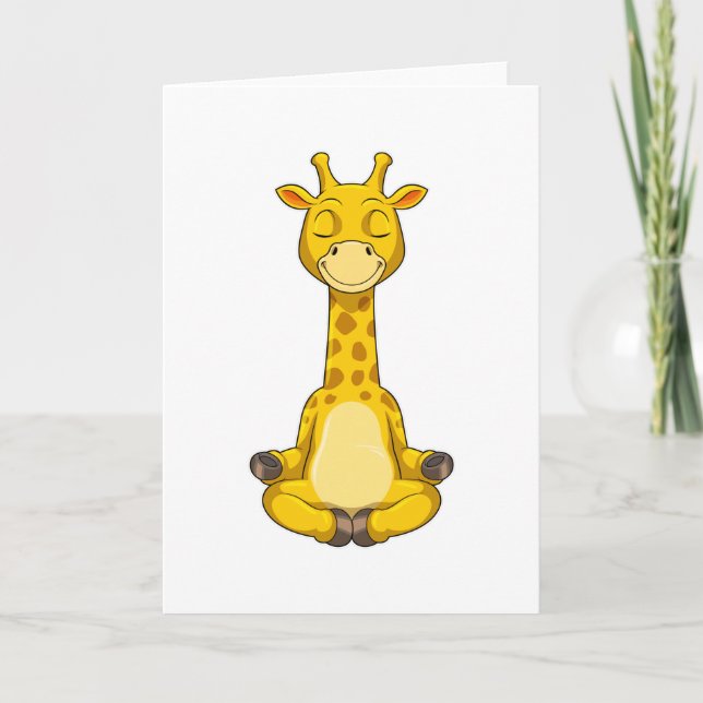 Giraff på yogameditation kort (Framsida)