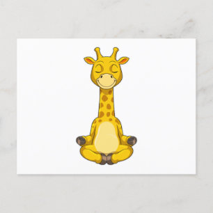 Giraff på yogameditation vykort