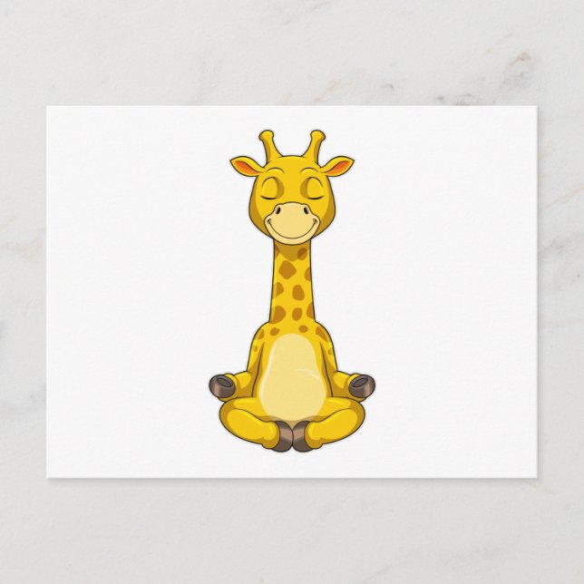 Giraff på yogameditation vykort (Framsida)