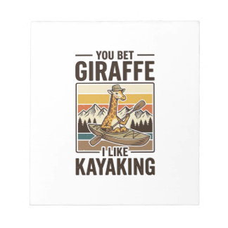 Giraff Paddling Vintage Rolig T-Shirt Design_1 Anteckningsblock