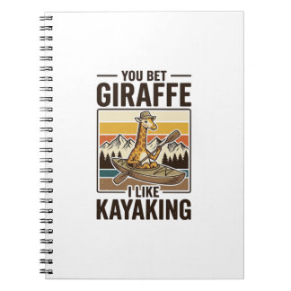 Giraff Paddling Vintage Rolig T-Shirt Design_1 Anteckningsbok