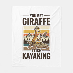 Giraff paddling vintage rolig t-shirt design_1 fleecefilt