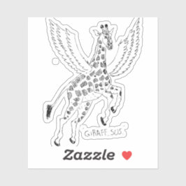 Giraff + pegasus = Giraffsus Klistermärken