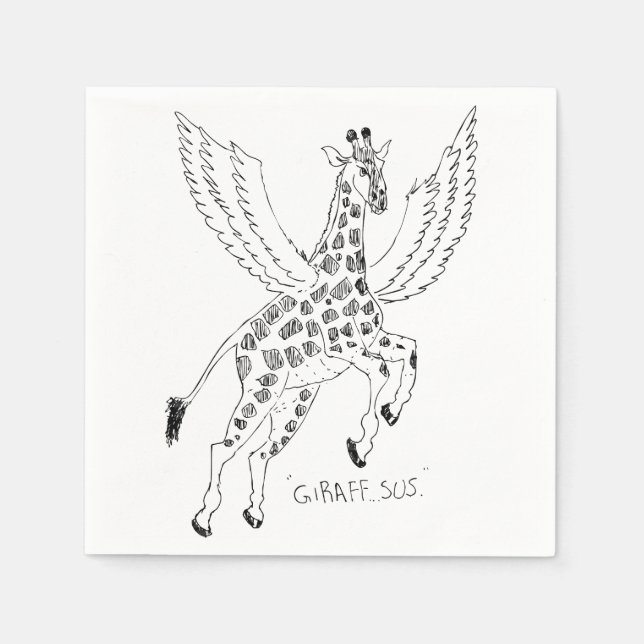 Giraff + pegasus = Giraffsus Pappersservett (Framsidan)