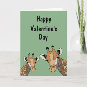 Giraff Rolig Grön Alla Hjärtans Dag Helgkort
