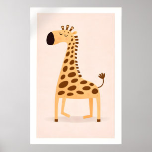 Giraff Safari Barntryck, Minimalistisk Boho Barn Poster