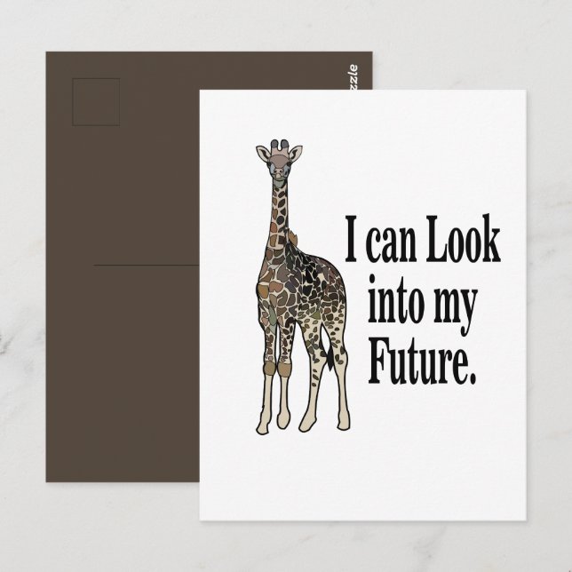 Giraff Safari Djur Rolig Födelsedag Vykort (Fram/baksida)