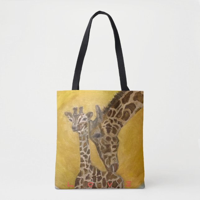 Giraff Shoppingstaska Mor och Barn  Tygkasse (Framsida)
