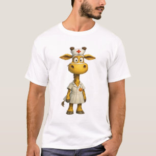 Giraff Sjuksköterska Tecknadserie  Whimsical Hjält T Shirt