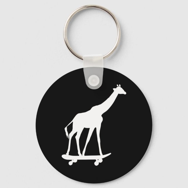 Giraff Skateboard Skateboard  Nyckelring (Framsida)