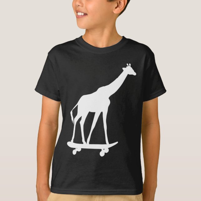 Giraff Skateboard Skateboard  T Shirt (Framsida)