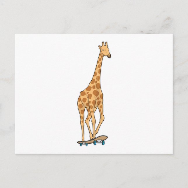 Giraff Skater Skateboard Vykort (Framsida)