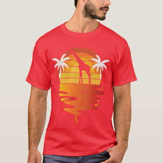 Giraff skjorta retro solnedgång 70-tal vintage Gir T Shirt