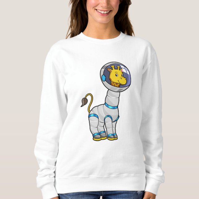 Giraff som astronaut i glassfär t shirt (Framsida)