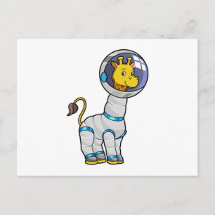 Giraff som astronaut i glassfär vykort