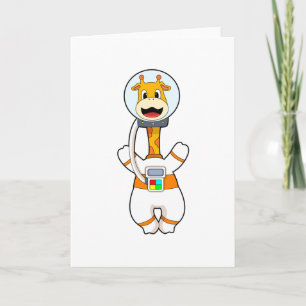 Giraff som astronaut i kostym kort