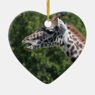 Giraff som äter prydnaden julgransprydnad keramik