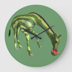 Giraff som äter vattenmelonen stor klocka