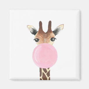 Giraff som blåser bubblegum magnet