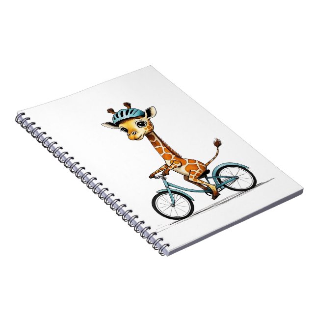 Giraff som cyklar – Handritad blyertskonst Anteckningsbok (Högra Sidan)
