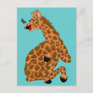Giraff som fnissar vykort