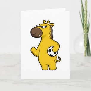 Giraff som fotbollsspelare med fotboll kort