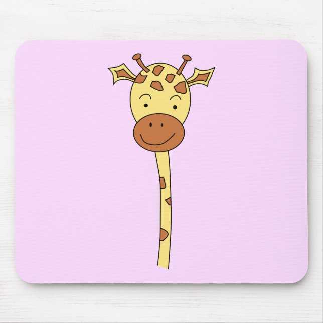 Giraff som framlänges vänder mot. Cartoon. Musmatta (Framsidan)