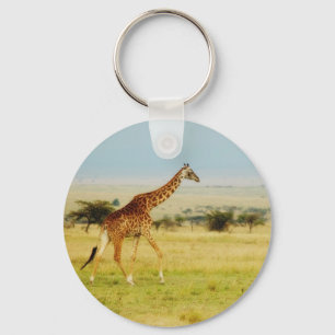 Giraff som går MasaiMara slättar, Kenya keychain Nyckelring