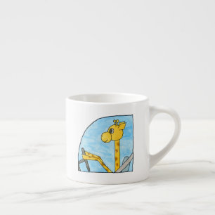 Giraff som kör en bil espressomugg
