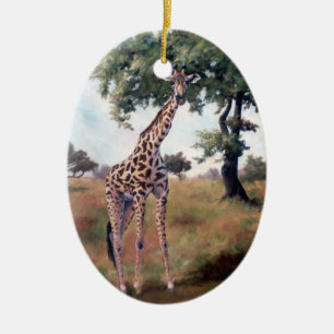 Giraff som står den högväxt prydnaden julgransprydnad keramik