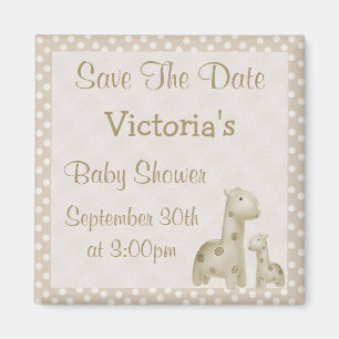Giraff sparar dateraneutraltbaby shower magnet