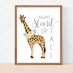 Giraff Står Alltid Upp Modern Akvarell  Poster