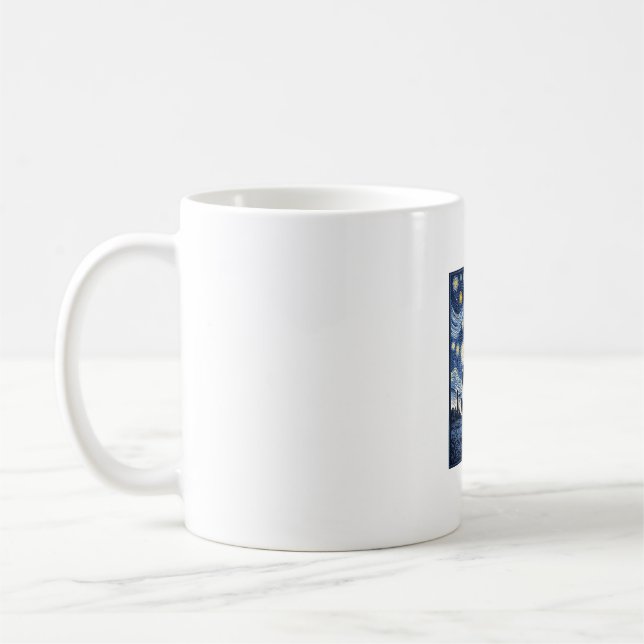 Giraff Stjärnklart Natt Vintage Kaffemugg (Vänster)