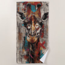 Giraff Street Art Porträtt