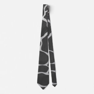 Giraff Svart och Ljusgrå tryck Slips