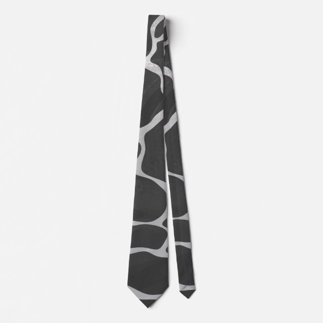 Giraff Svart och Ljusgrå tryck Slips (Framsida)