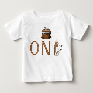 Giraff Tårta Smash Första Födelsedag Baby T-Shirt