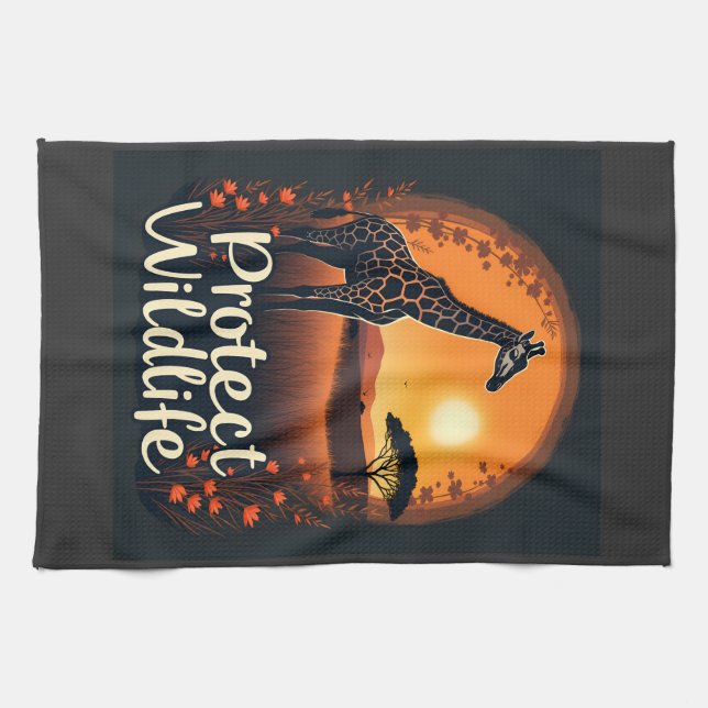 Giraff-tröja från savannen kökshandduk (Horisontell)