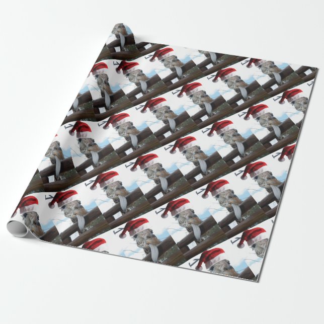 Giraff-Tunga-Tomte Presentpapper (Utrullad)