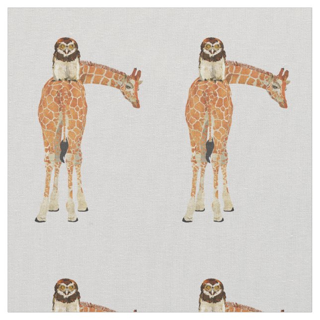 Giraff- & ugglatyg tyg (Närbild)