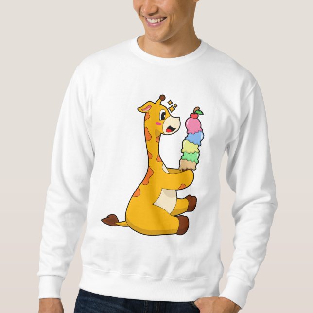 Giraff Vaffel glass Lång Ärmad Tröja (Framsida)