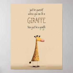 Giraff - Var dig själv Barnkammare Sovrum Poster