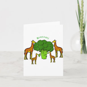 Giraff Vegetarisk Familj Äter Broccoli T Shirt Kort